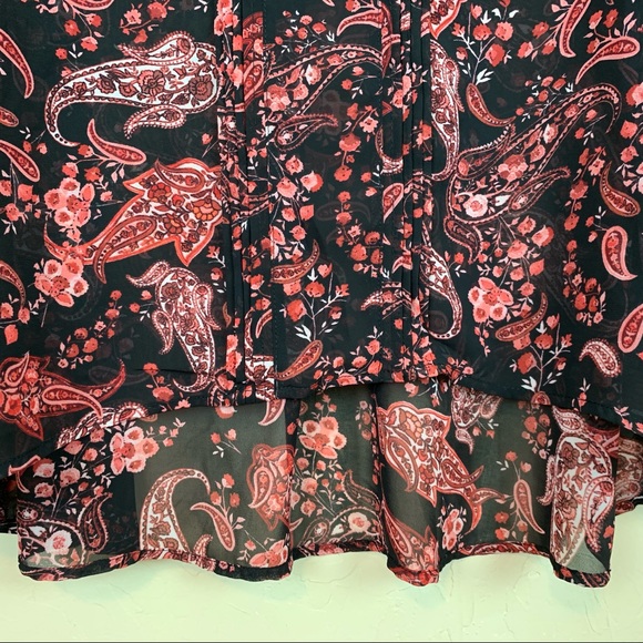 ANTHOLOGY Hi-Lo Floral Paisley Sheer Tunic 14 - Picture 3 of 7